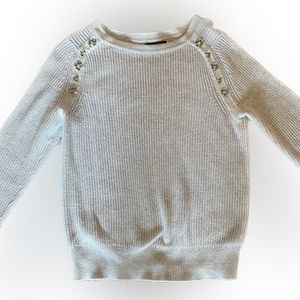 GU Banana Republic Light Grey Sweater Rhinestone Detail Size Small